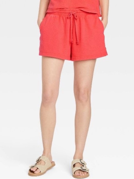 Universal Thread Pants - Universal Thread Coral-Red Drawstring Athletic Sweat 3” Shorts Sz M Athleisure